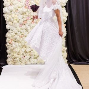 Serenity — Strapless, Lace, Multi Layered Flounced Gown